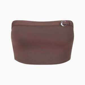 Staud Juno Bikini Top in Dark Chocolate